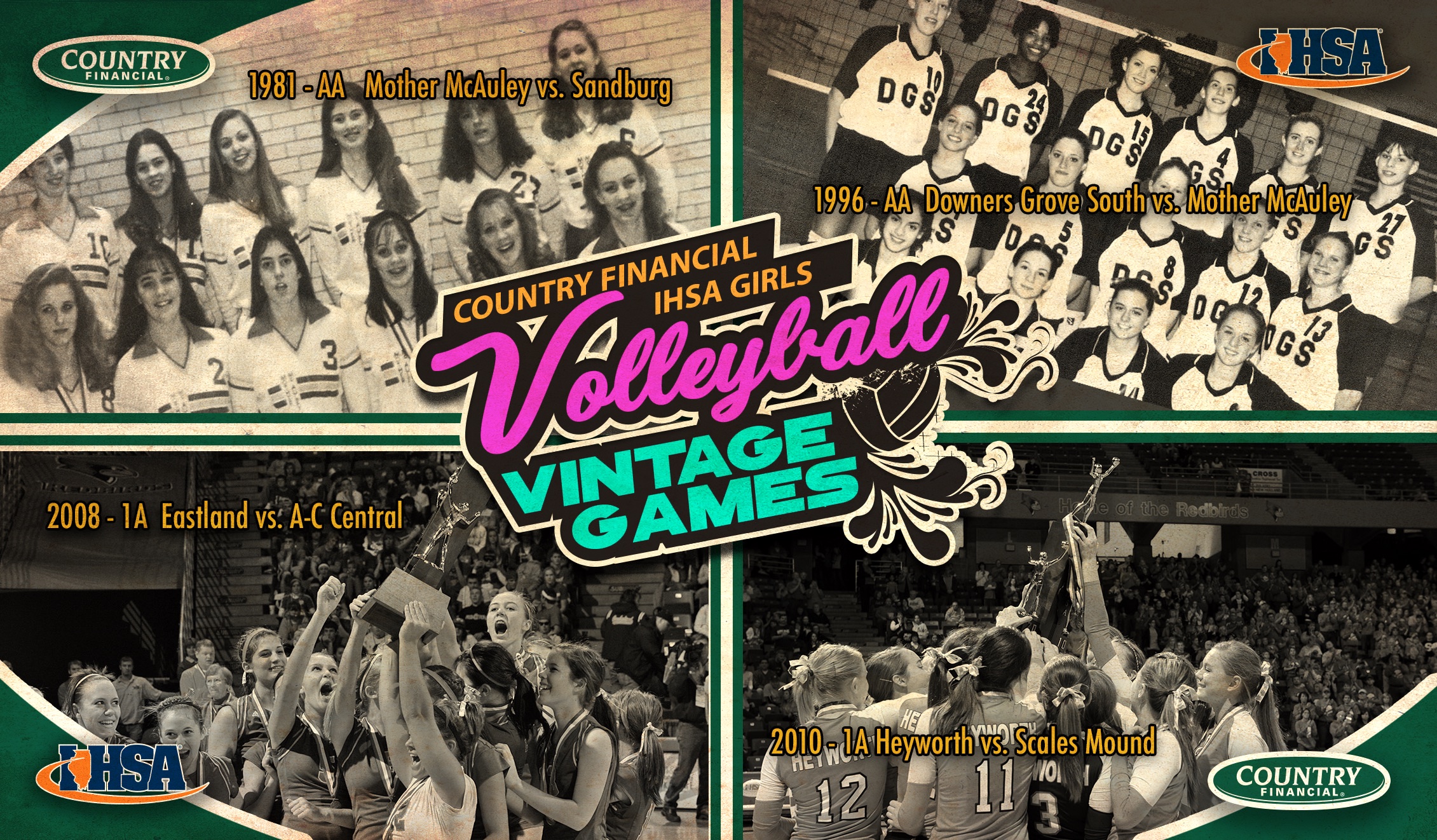 Fan Voting Reveals Top IHSA Girls Volleyball State Title Matches In COUNTRY Financial Vintage Games Series
