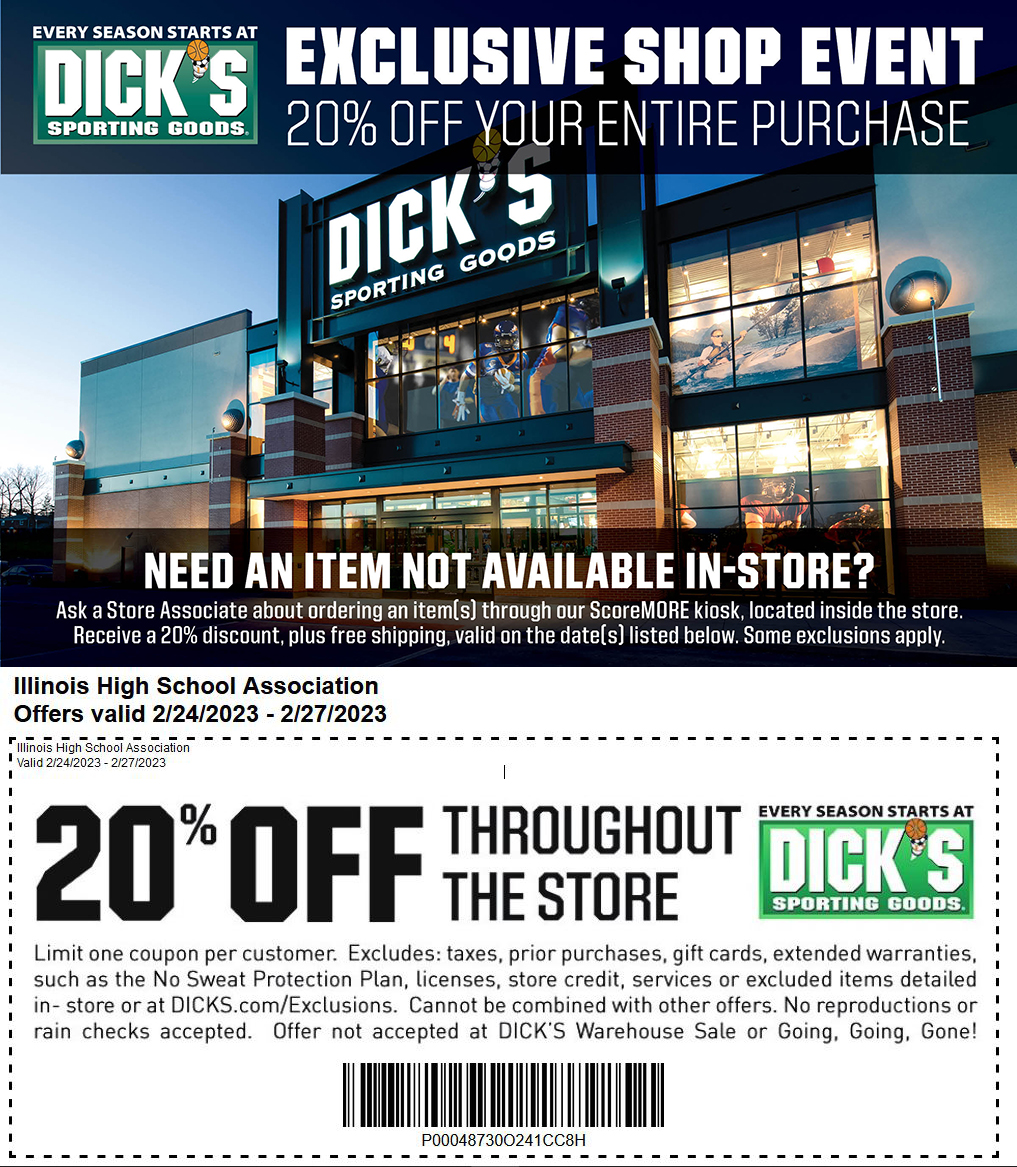 DICK'S Sporting Goods IHSA Exclusive Sale Returning February 24-27