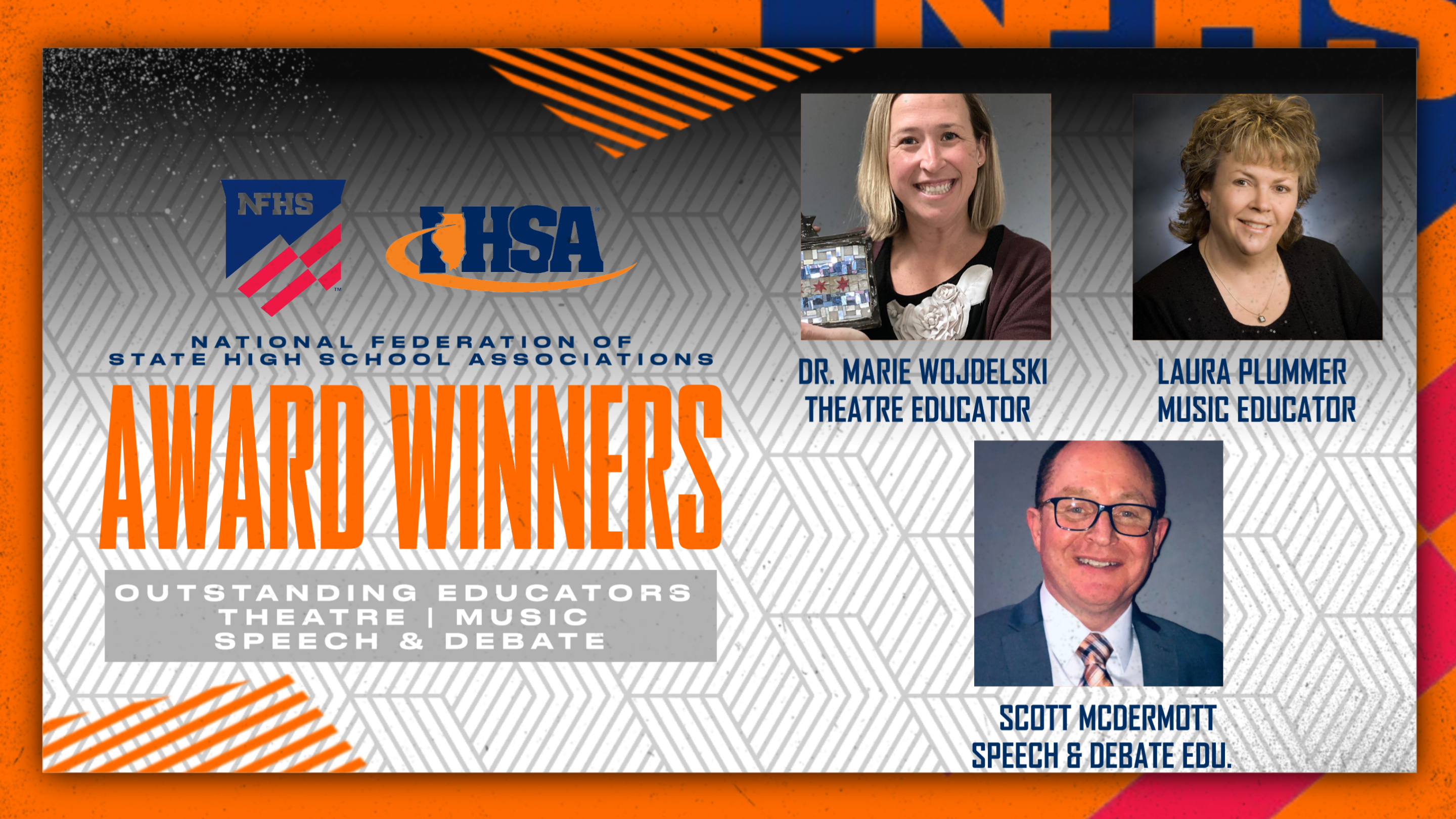 Graphic celebrating of NFHS Award Winners