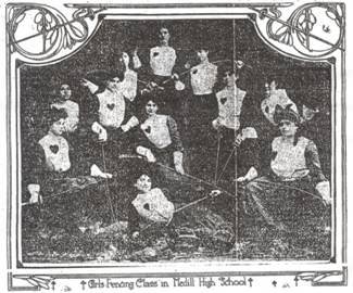 Medill fencing class 1903, Chicago Tribune 29 March 1903