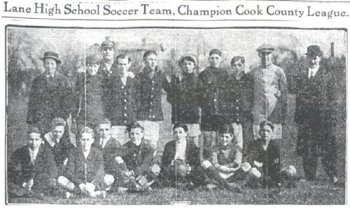 Lane Tech 1912 Cook County League championship team. Chicago Tribune, 8 December 1912
